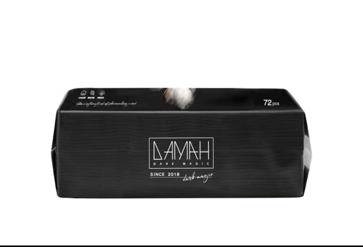 Damah Black Magic Disposable Facial Cloths – 72 Sheets