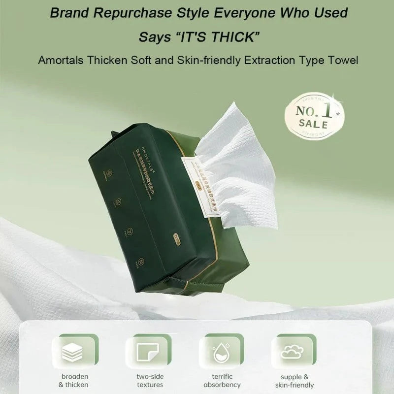 AMORTALS Thicken Soft Skin-Friendly Facial Towel 70pcs