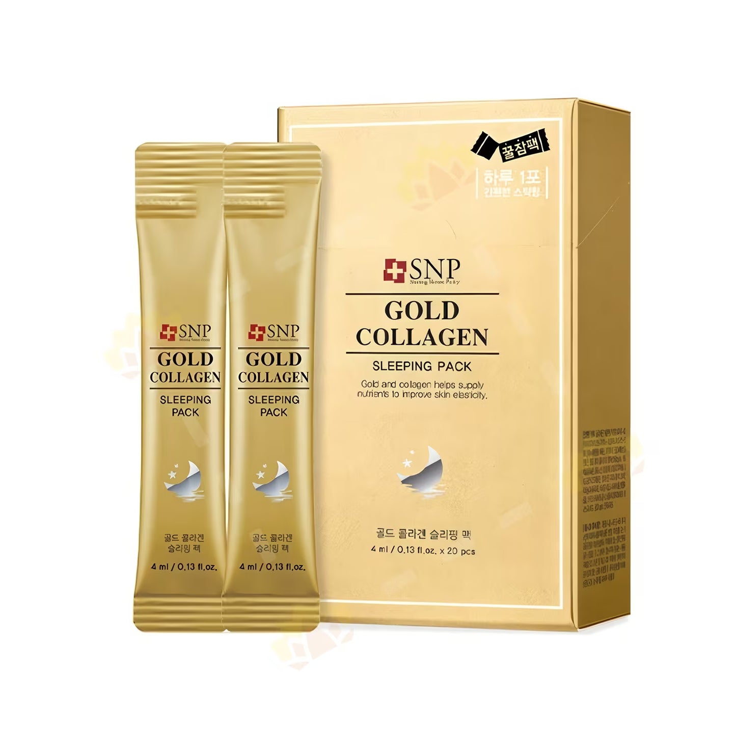 SNP Gold Collagen Sleeping Pack – 20 x 4 ml (Single-Use Gel Packs)