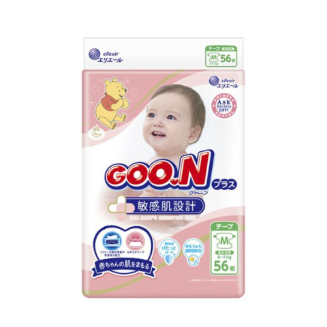 Goo.N Plus 最舒适尿布 M 码 (6-12KG)56PK