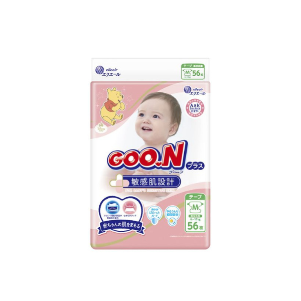 Goo.N Plus 最舒适尿布 M 码 (6-12KG)56PK