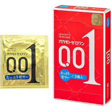 Okamoto Zero One 0.01 mm Condom – Regular Size, Extra Lubrication, 3 pcs