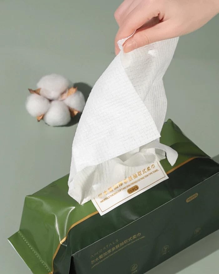 Amortals Thickened Cotton Roll Washcloth – 70 Sheets (Pull-Up Roll)