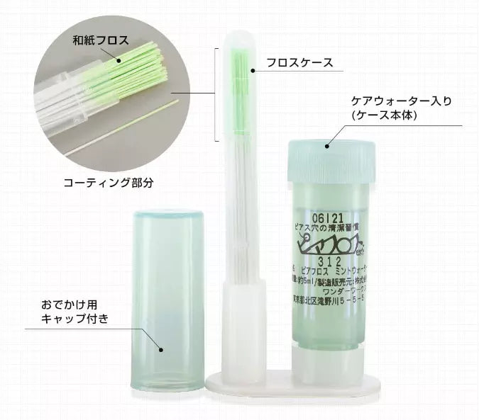 PIAFLOSS Piercing Hole Cleaning Floss – Mint-Scented, 60 Threads