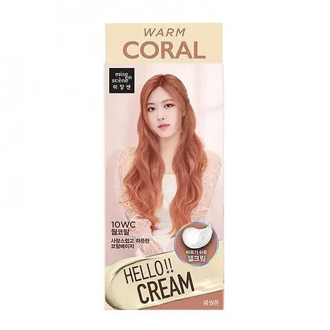 MISE EN SCENE HELLO CREAM HAIR DYE 10WC WARM CORAL（爱茉莉染发剂 10WC暖珊瑚