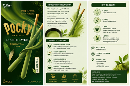 Glico Pocky Double Rich Matcha Chocolate Biscuit Sticks
