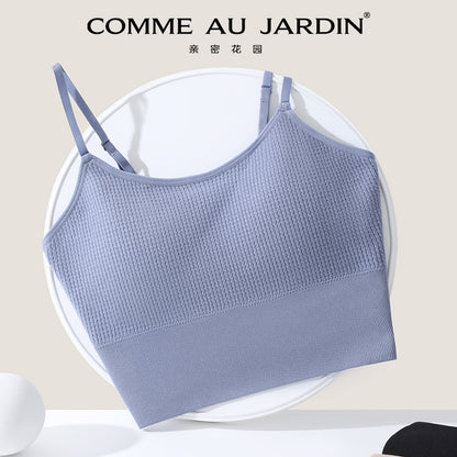 CAJ Premium Seamless Sports Bra for Women – High Support Yoga Top with Stylish Back Design for Running and Fitness 无缝运动内衣外穿文胸训练美背bra瑜伽上衣防震跑步背心女健身服 细带律动2in1