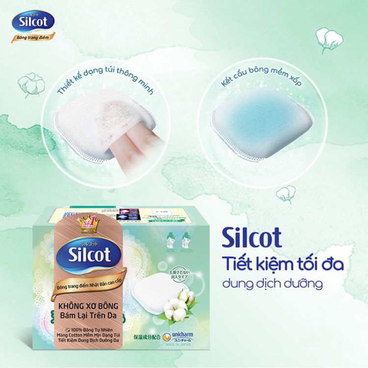SILCOT Sponge Touch Moisturizing Cotton Pads 82pcs