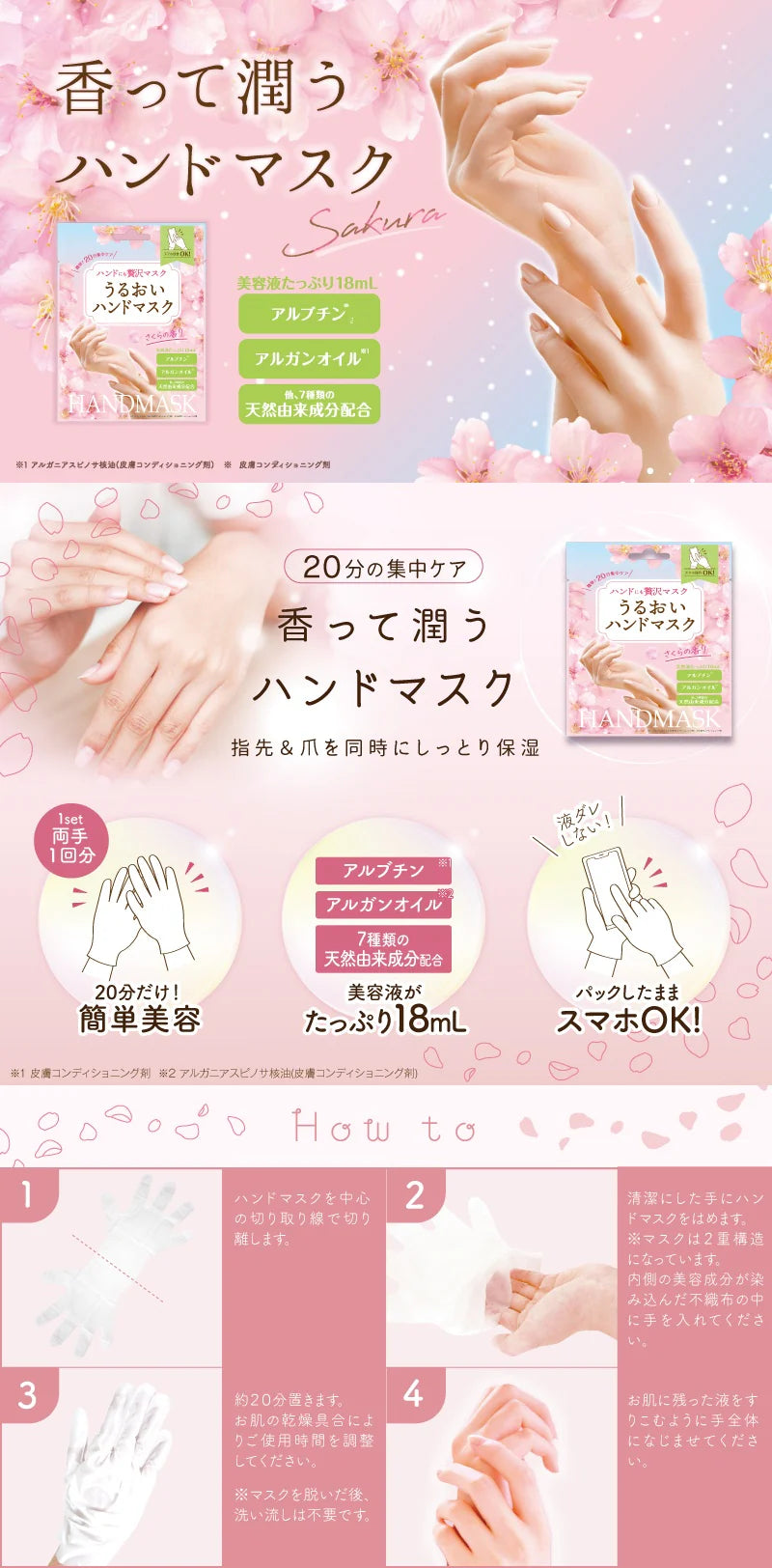 LUCKY TRENDY Sakura Limited Edition Hand Mask 2024 (1 Pack)