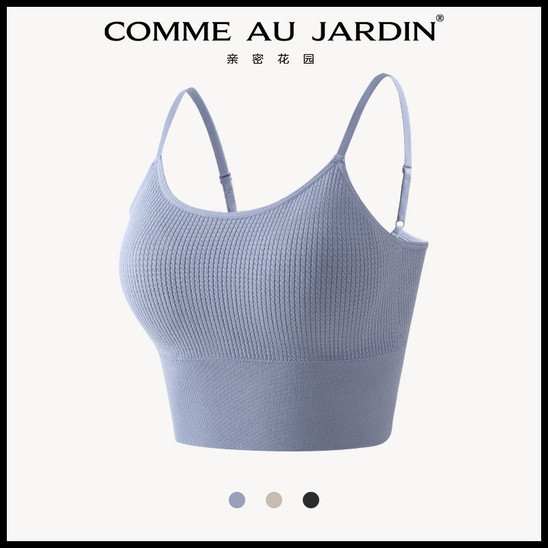 CAJ Premium Seamless Sports Bra for Women – High Support Yoga Top with Stylish Back Design for Running and Fitness 无缝运动内衣外穿文胸训练美背bra瑜伽上衣防震跑步背心女健身服 细带律动2in1