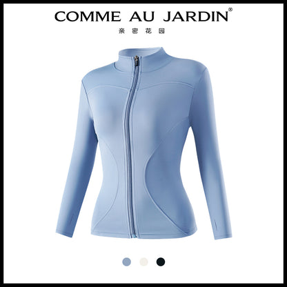 CAJ Premium Women’s Short Slim-Fit Jacket for Yoga and Pilates, Running, Workout –  Athletic Wear with UV Protection 亲密花园女士运动健身外套修身夹克短款瑜伽普拉提防晒