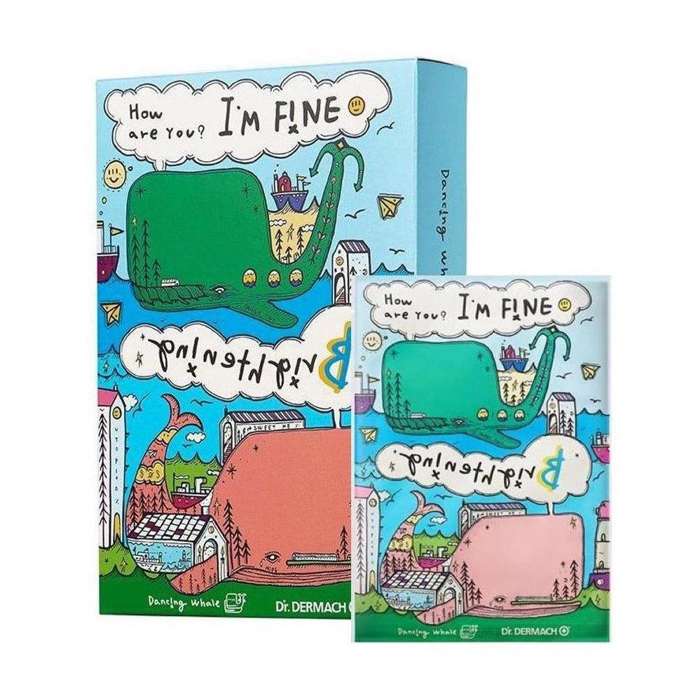 DANCING WHALE I'M FINE Brightening Mask 10PCS（小鲸鱼提亮保湿面膜 10片