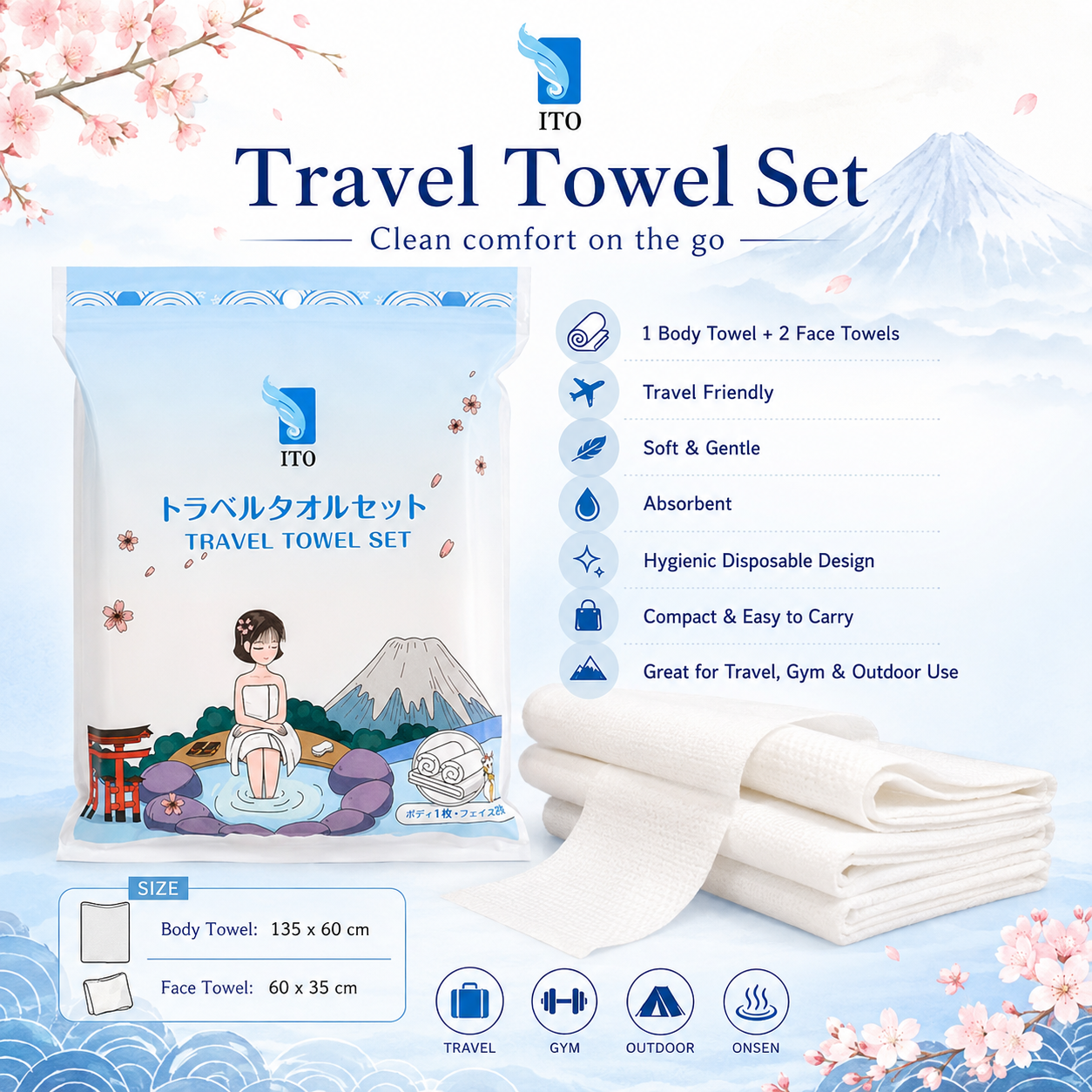 ITO Cotton Puff Pads 120 Sheets