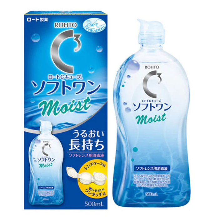 ROHTO C Cube Soft One Moist Contact Lens Solution 500ml