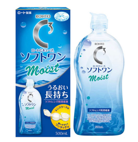 ROHTO C Cube Soft One Moist Contact Lens Solution 500ml