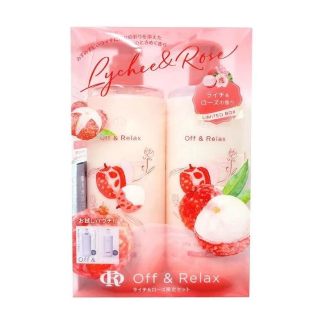 OFF&RELAX Spring Limited Shampoo & Treatment Set Lychee & Rose Scent, 460Ml + 460Ml