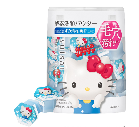SUISAI Enzyme Facial Wash Powder, Sanrio Limited Edition, HELLO KITTY, 32 pieces