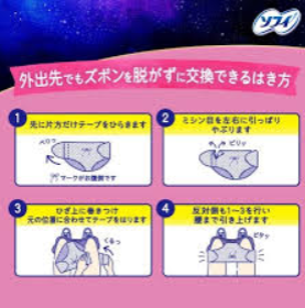 Unicharm Sofy Sanitary Napkins, Easy-to-Remove Day Pants, M-L