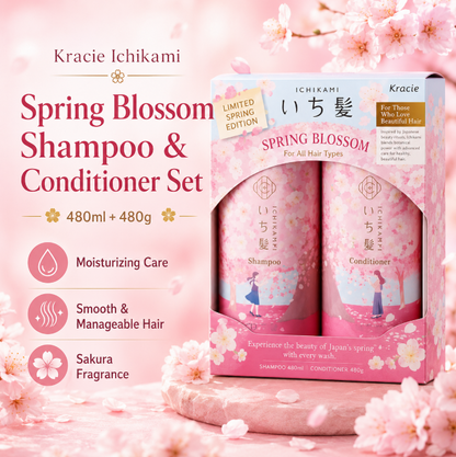 Ichikami Spring Blossom Shampoo & Conditioner Set 480Ml + 480G