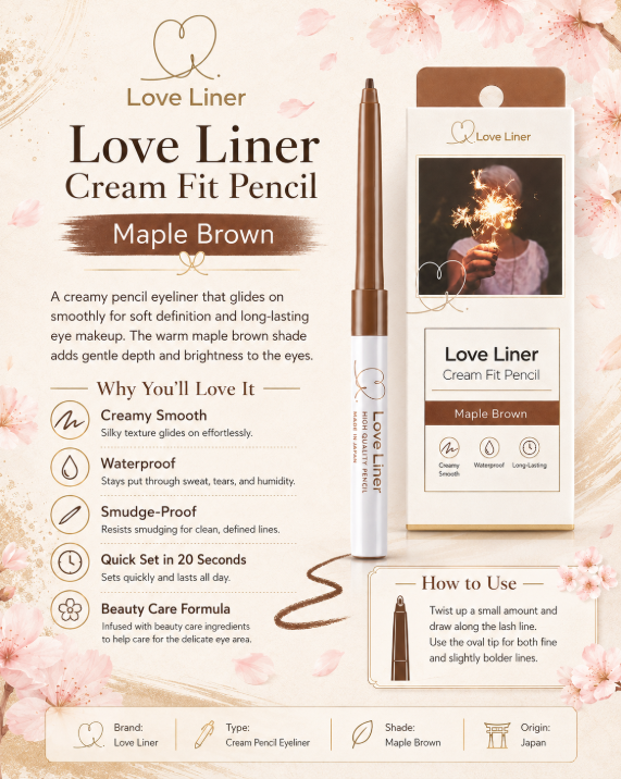 Love Liner Cream Fit Pencil Eyeliner Maple Brown 0.1G