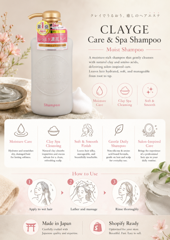 CLAYGE Shampoo D N Moist & Smooth Damage Care Shampoo 500Ml