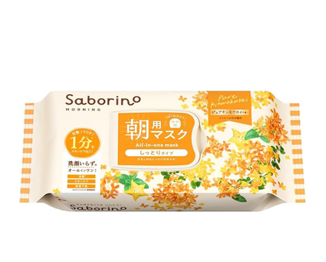 Saborino Morning Facial Sheet Mask N Pure Kinmokusei Osmanthus Scent 30 Sheets