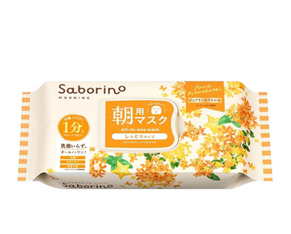 Saborino Morning Facial Sheet Mask N Pure Kinmokusei Osmanthus Scent 30 Sheets