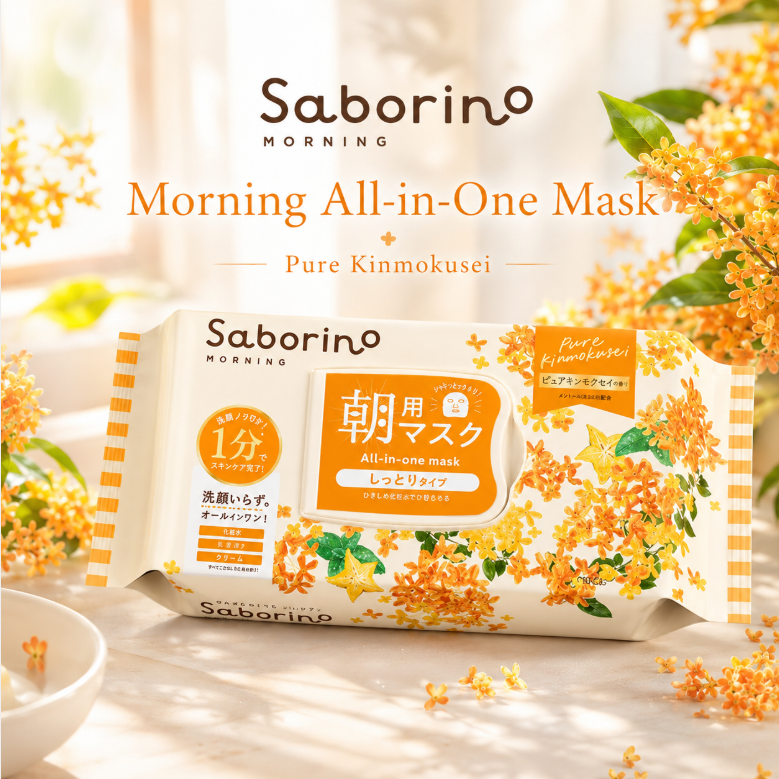 Saborino Morning Facial Sheet Mask N Pure Kinmokusei Osmanthus Scent 30 Sheets