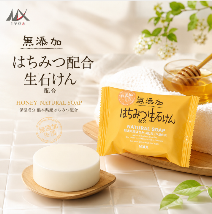 Mutekaseikatsu Additive-Free Honey Natural Soap 80G