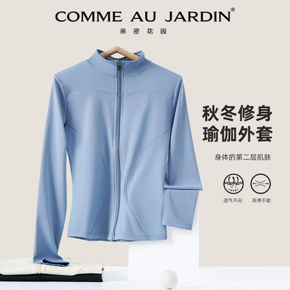 CAJ Premium Women’s Short Slim-Fit Jacket for Yoga and Pilates, Running, Workout –  Athletic Wear with UV Protection 亲密花园女士运动健身外套修身夹克短款瑜伽普拉提防晒