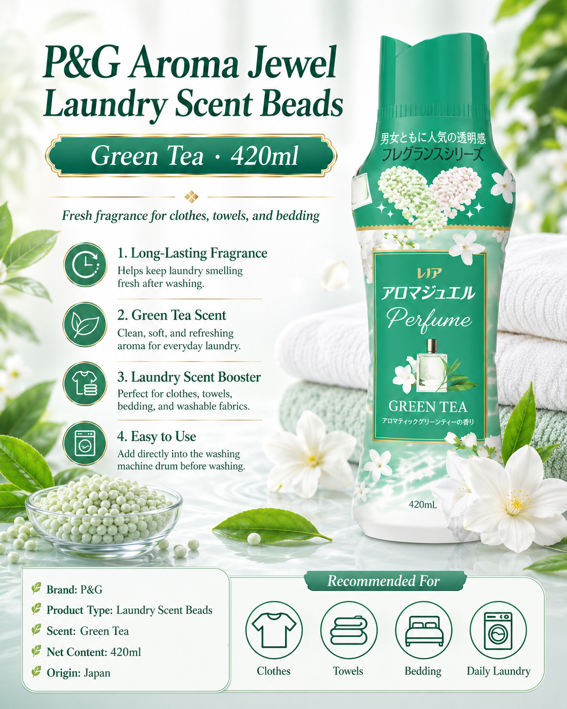 P&G Lenor Aroma Jewel Green Tea 420ml