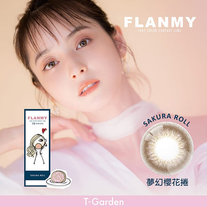 FLANMY 1 Day Coloured Contact Lenses Sakura Roll 10pcs