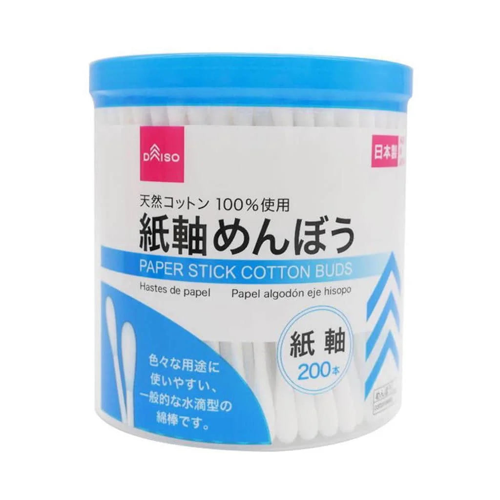 DAISO Antibacterial Paper Shaft Cotton Swabs 200pcs