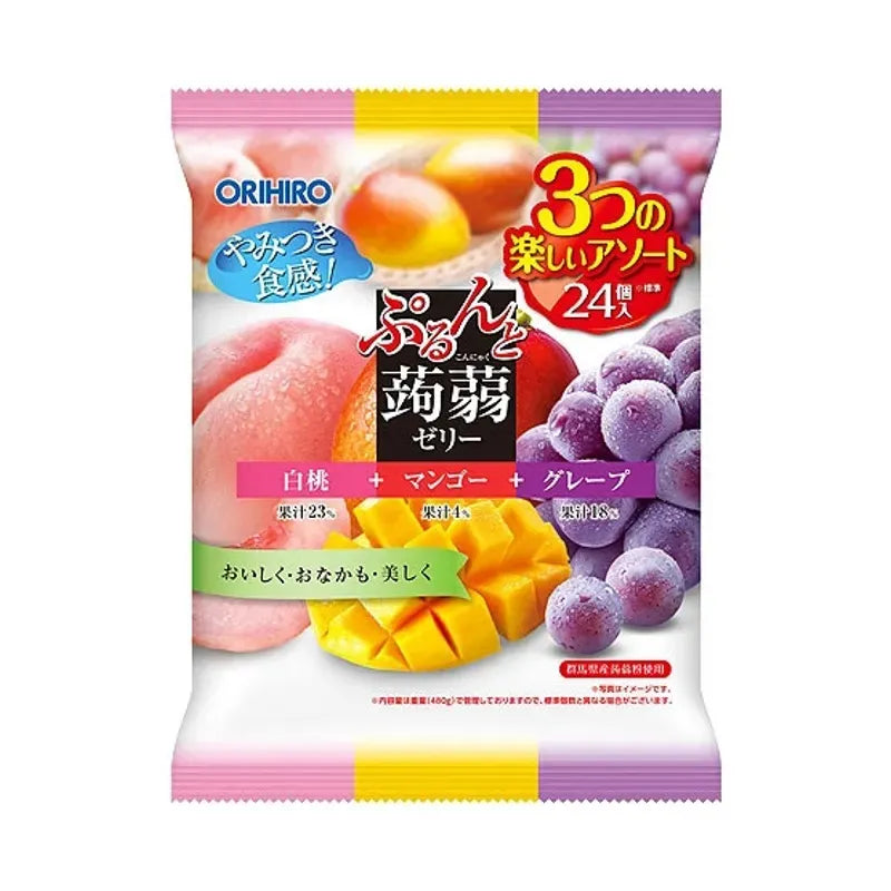 ORIHIRO Konjac Jelly White Peach Mango Grape 480g
