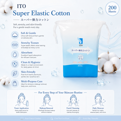 ITO Super Stretchy Cotton Pads 200 Sheets