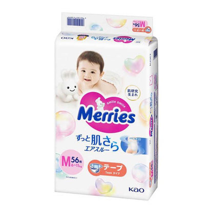 Merries Nappies Size M 56PK 6-11KG