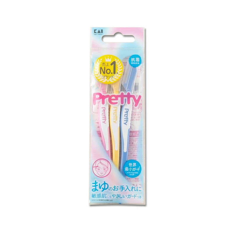 KAI Pretty Safe Eyebrow Razor – 3-Pack