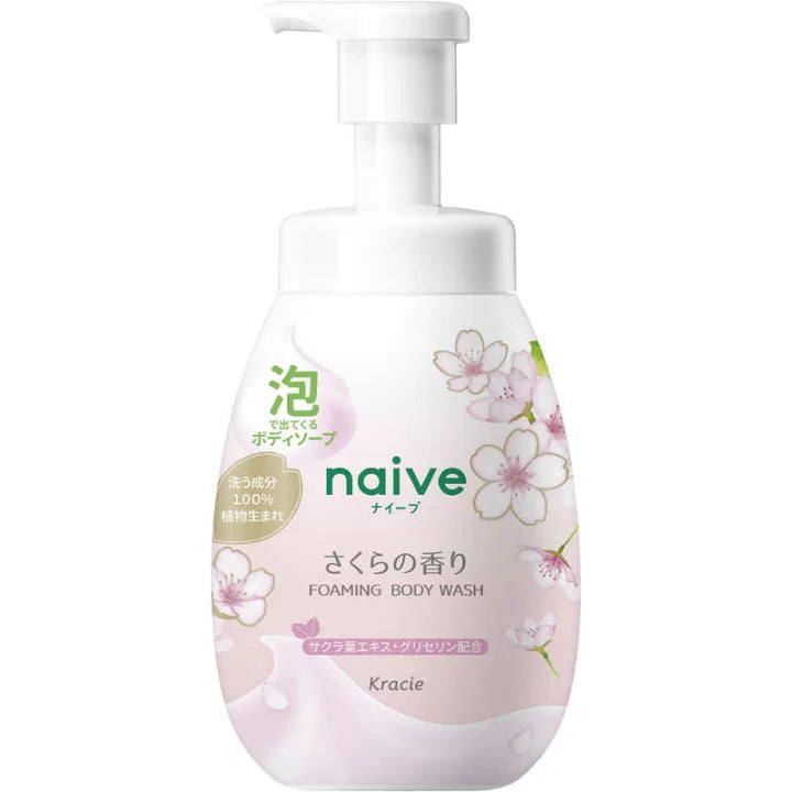 KRACIE Naive Foaming Body Wash Sakura 600ml