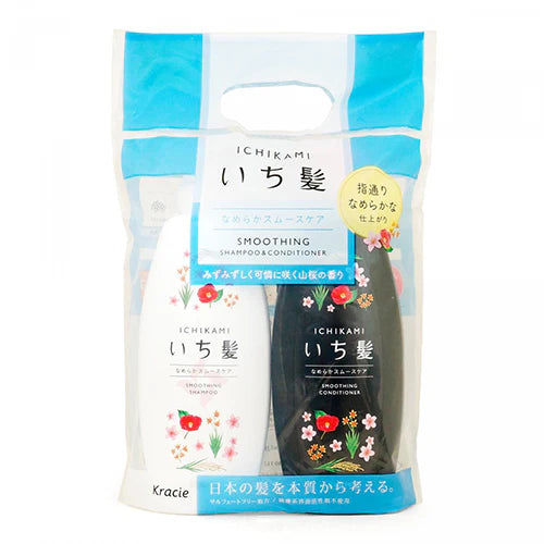 ICHIKAMI Smooth Shampoo Conditioner Set 480ml + 480g