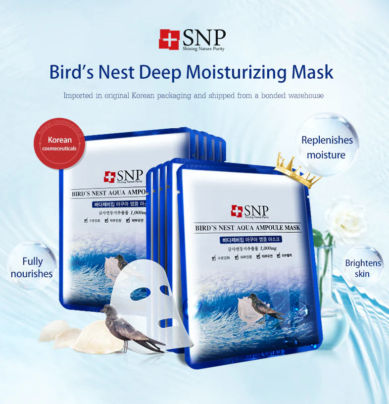SNP Bird's Nest Aqua Ampoule Mask 10pcs