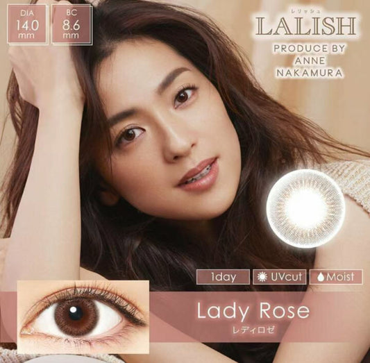 LALISH Daily Disposable Colored Contact Lenses – Lady Rose (10 pcs, 0.00D)