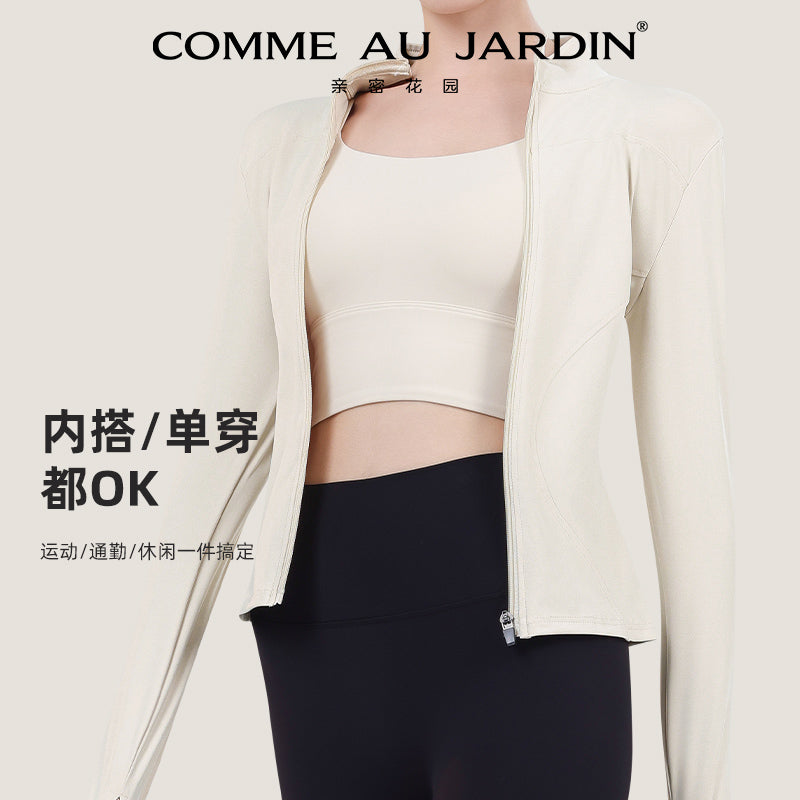 CAJ Premium Women’s Short Slim-Fit Jacket for Yoga and Pilates, Running, Workout –  Athletic Wear with UV Protection 亲密花园女士运动健身外套修身夹克短款瑜伽普拉提防晒