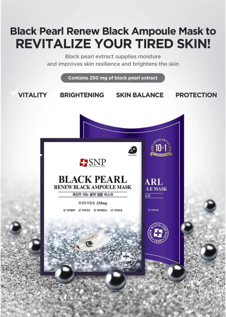 SNP Black Pearl Ampoule Mask 10pcs