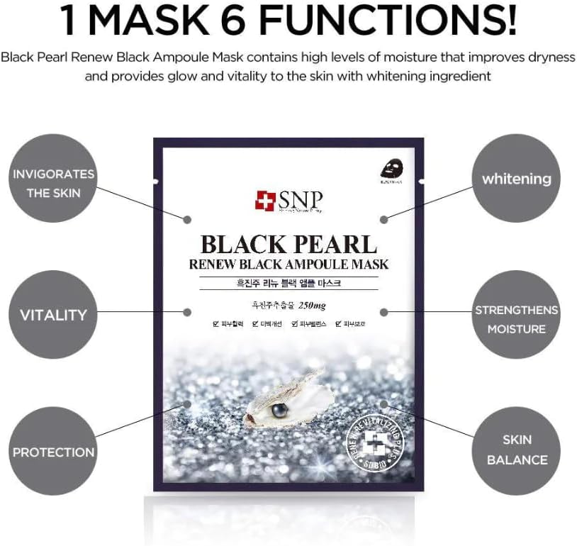 SNP Black Pearl Ampoule Mask 10pcs