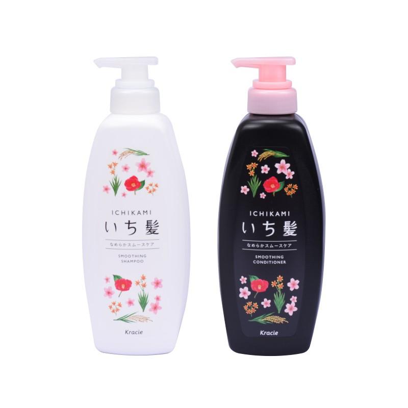 ICHIKAMI Smooth Shampoo Conditioner Set 480ml + 480g