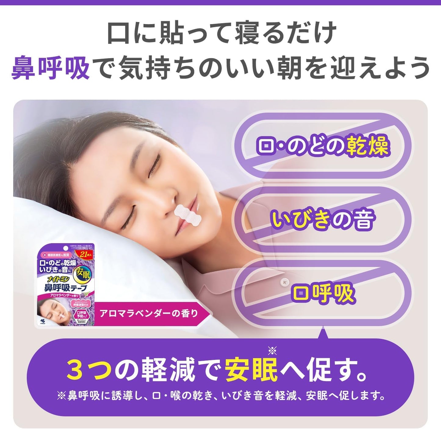 KOBAYASHI Nightmin Nasal Breathing Tape 21pcs