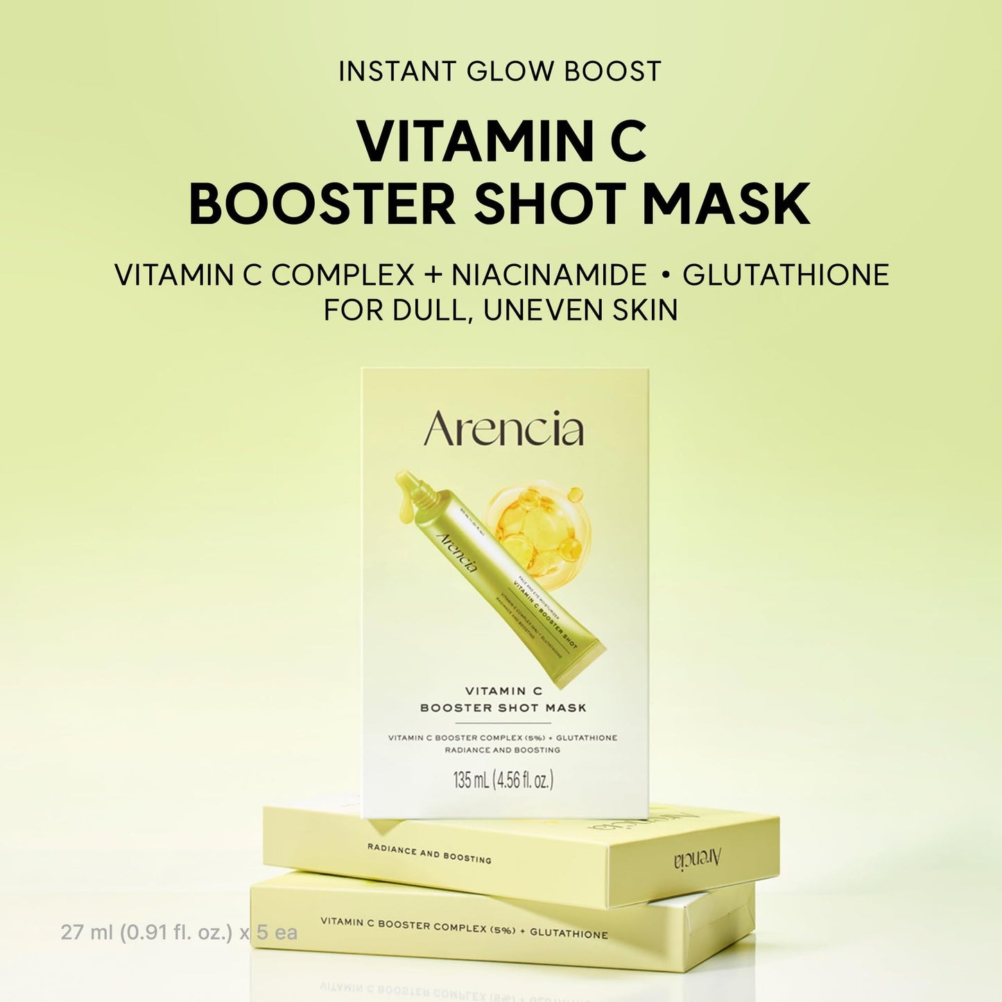 Arencia - Vitamin C Booster Shot Mask Set 27ml x 5 Sheets