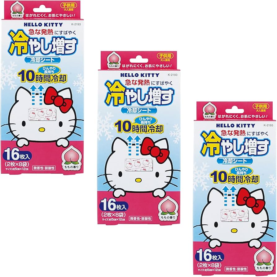 KOKUBO Hello Kitty Cooling Gel Sheets Peach 4pcs
