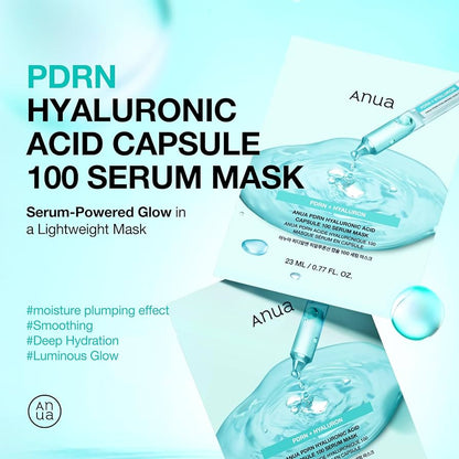 Anua - PDRN Hyaluronic Acid Capsule 100 Serum 30ml x 2 + Serum Mask Set