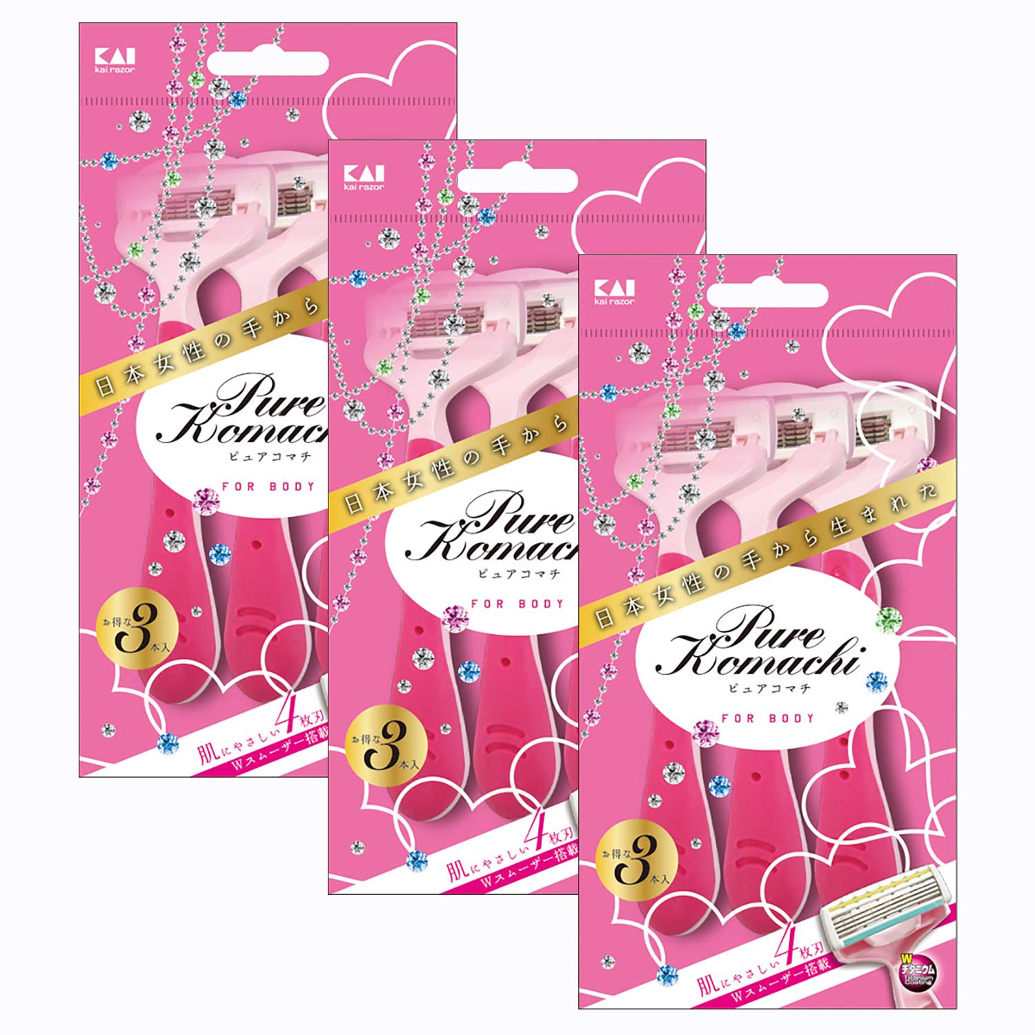 KAI Pure Komachi Women’s Razor 3pcs